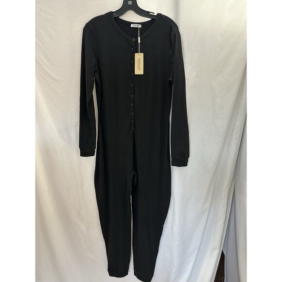Ekouaer One Piece Pajama Thermal Full Button Union SuitLong Sleeve Size L - Picture 1 of 4